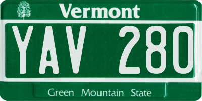 VT license plate YAV280