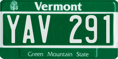 VT license plate YAV291
