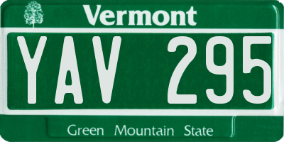 VT license plate YAV295