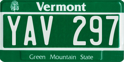 VT license plate YAV297
