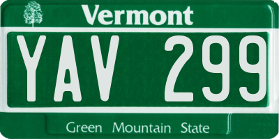 VT license plate YAV299