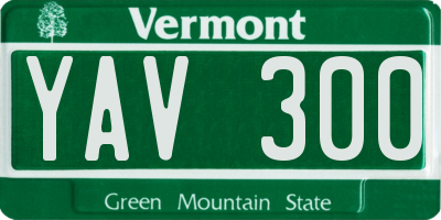 VT license plate YAV300