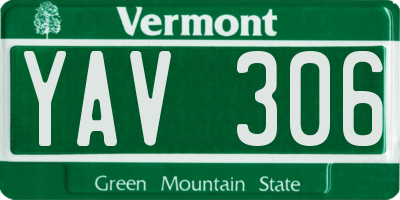 VT license plate YAV306