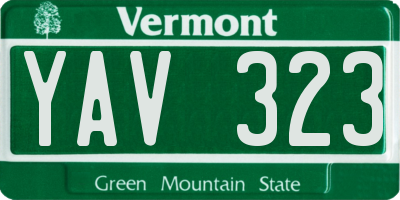VT license plate YAV323