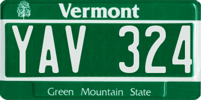 VT license plate YAV324