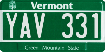 VT license plate YAV331