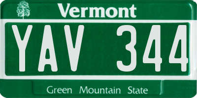 VT license plate YAV344