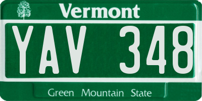 VT license plate YAV348