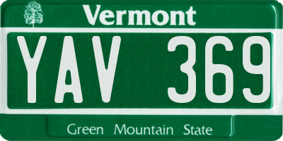 VT license plate YAV369