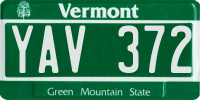 VT license plate YAV372