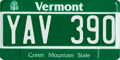 VT license plate YAV390