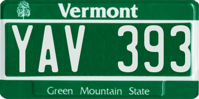 VT license plate YAV393