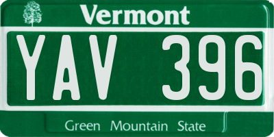 VT license plate YAV396