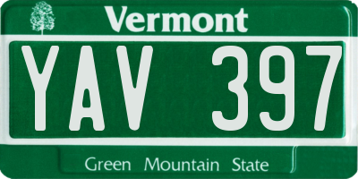 VT license plate YAV397