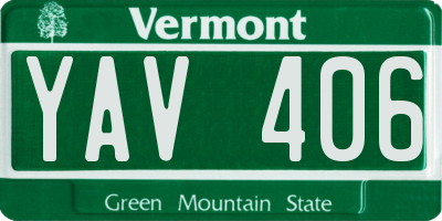 VT license plate YAV406