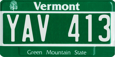 VT license plate YAV413