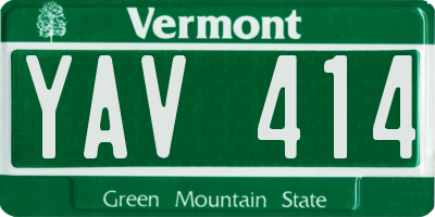 VT license plate YAV414