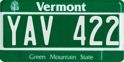 VT license plate YAV422