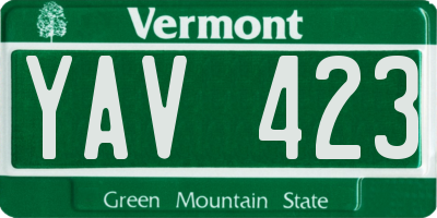 VT license plate YAV423