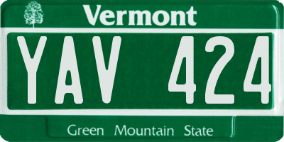 VT license plate YAV424