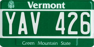 VT license plate YAV426