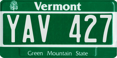 VT license plate YAV427