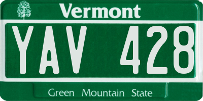 VT license plate YAV428