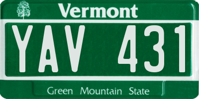 VT license plate YAV431