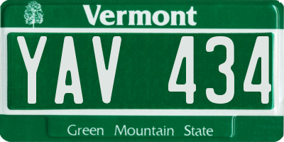 VT license plate YAV434