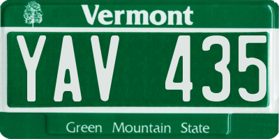 VT license plate YAV435