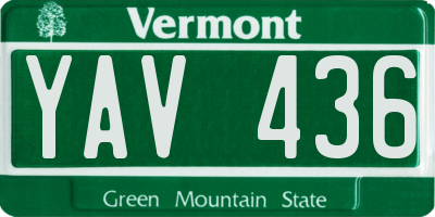 VT license plate YAV436