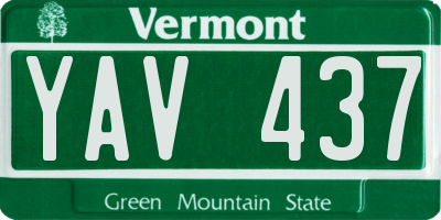 VT license plate YAV437