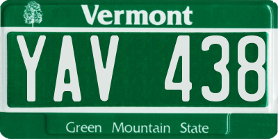 VT license plate YAV438