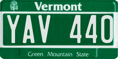 VT license plate YAV440