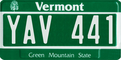 VT license plate YAV441