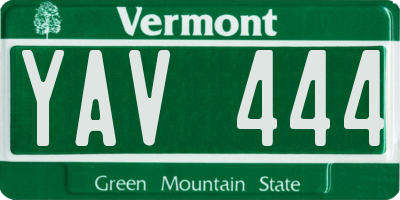 VT license plate YAV444