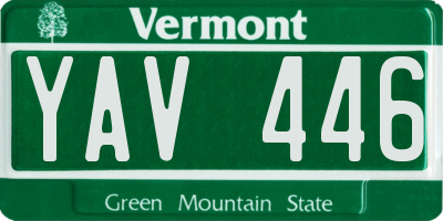VT license plate YAV446