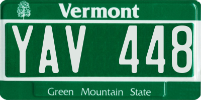 VT license plate YAV448