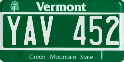 VT license plate YAV452