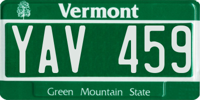 VT license plate YAV459
