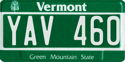 VT license plate YAV460