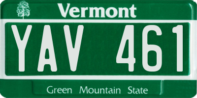 VT license plate YAV461