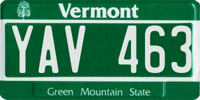 VT license plate YAV463