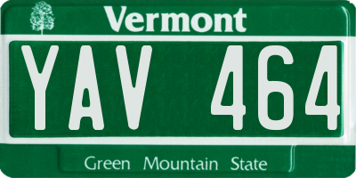VT license plate YAV464
