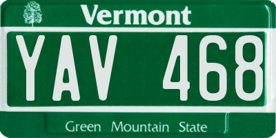 VT license plate YAV468