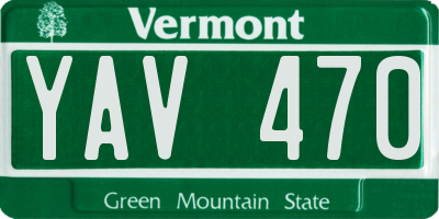 VT license plate YAV470