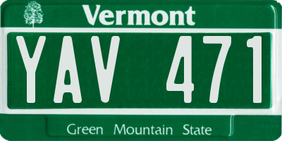 VT license plate YAV471