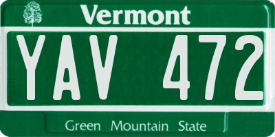 VT license plate YAV472