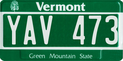 VT license plate YAV473