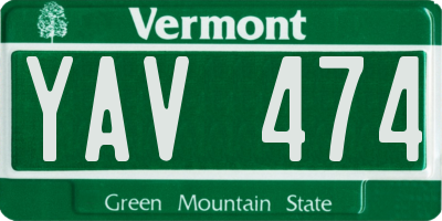 VT license plate YAV474
